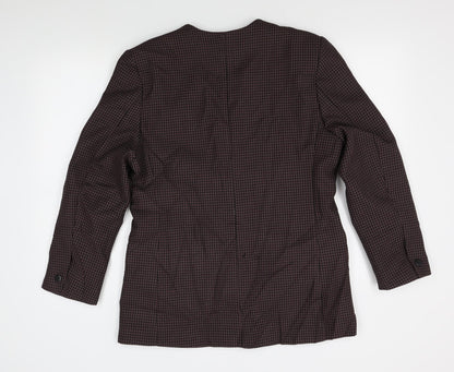 style file Womens Red Houndstooth  Jacket Blazer Size 14