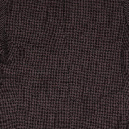 style file Womens Red Houndstooth  Jacket Blazer Size 14
