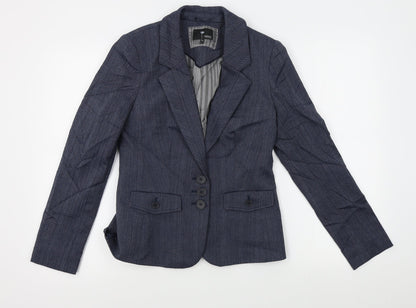 NEXT Womens Blue Striped  Jacket Blazer Size 10