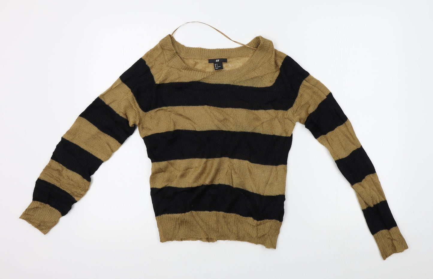 Womens UK Size S H&M Gold Pullover Jumper
