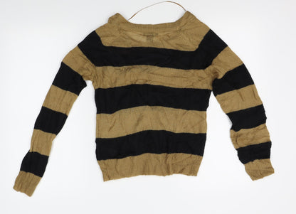 Womens UK Size S H&M Gold Pullover Jumper