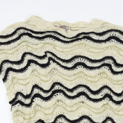 FOREVER 21 Womens Ivory Striped  Pullover Jumper Size XS
