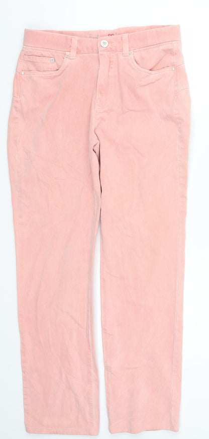 Womens UK Size 10 Preworn Regular Fit Straight Pink Jeans