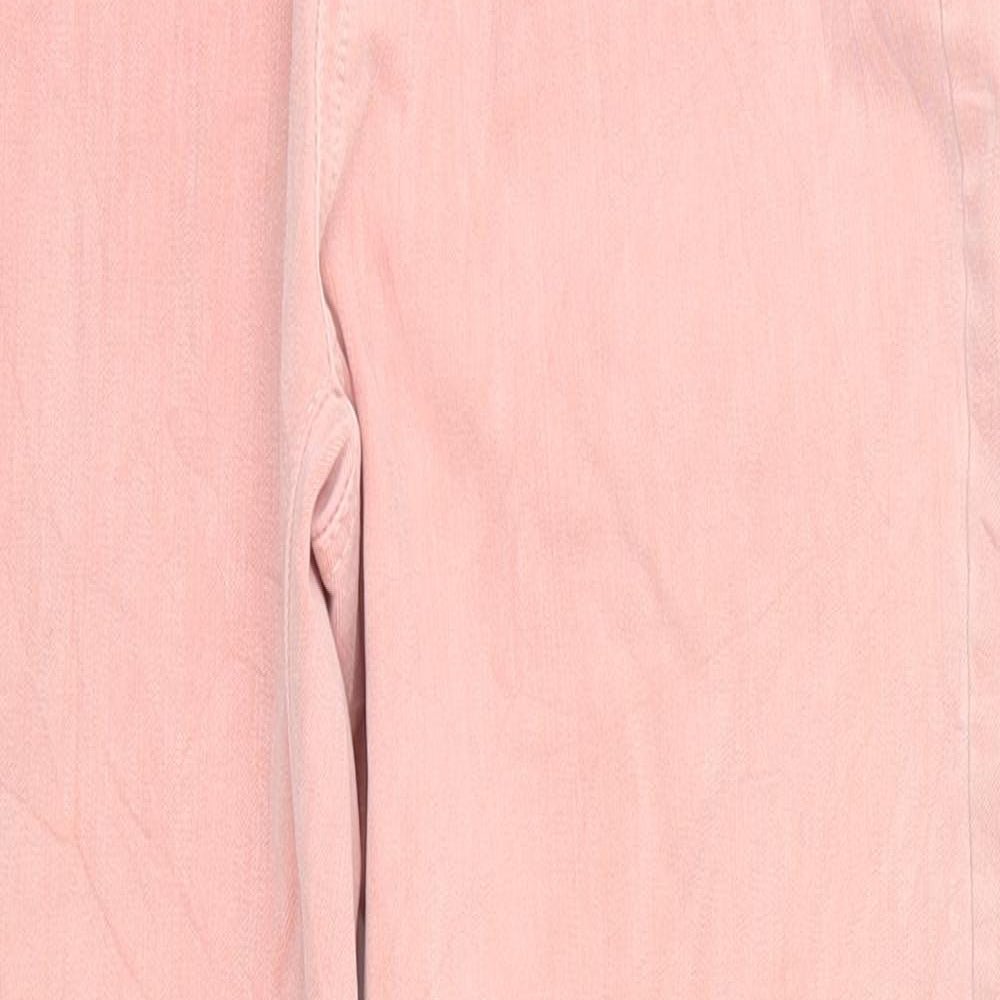 Womens UK Size 10 Preworn Regular Fit Straight Pink Jeans