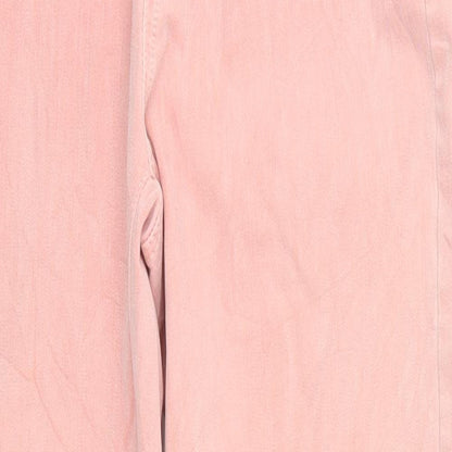 Womens UK Size 10 Preworn Regular Fit Straight Pink Jeans