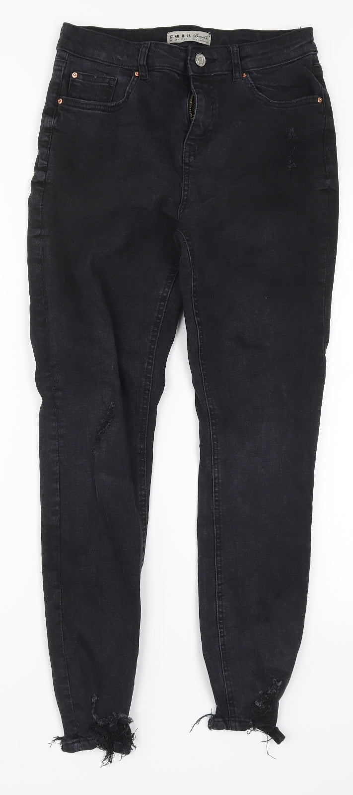 Denim Co Womens Black  Denim Skinny Jeans Size 12 L28 in
