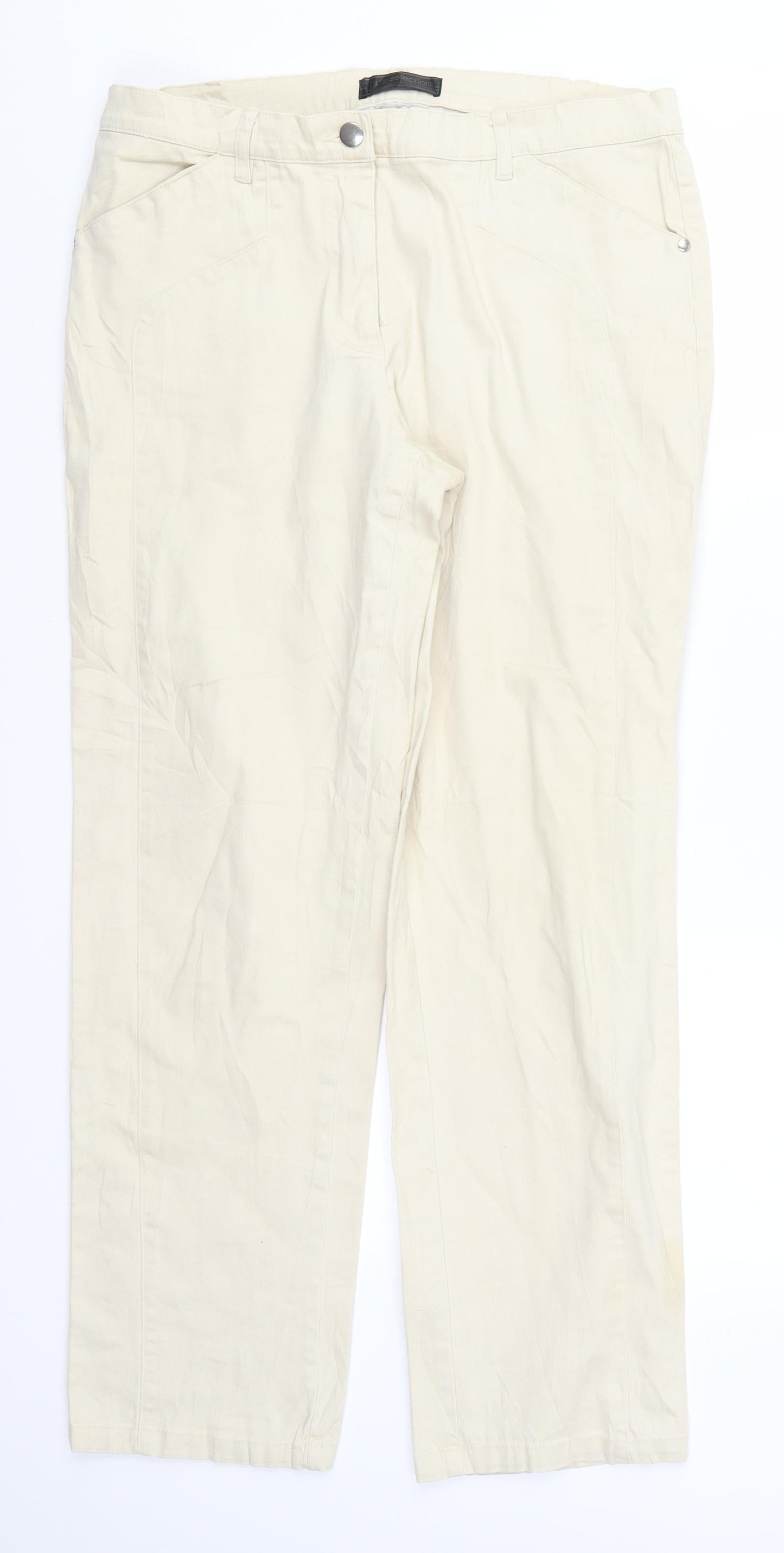 Womens UK Size 32 in BPC Regular Fit Chino Beige Trousers