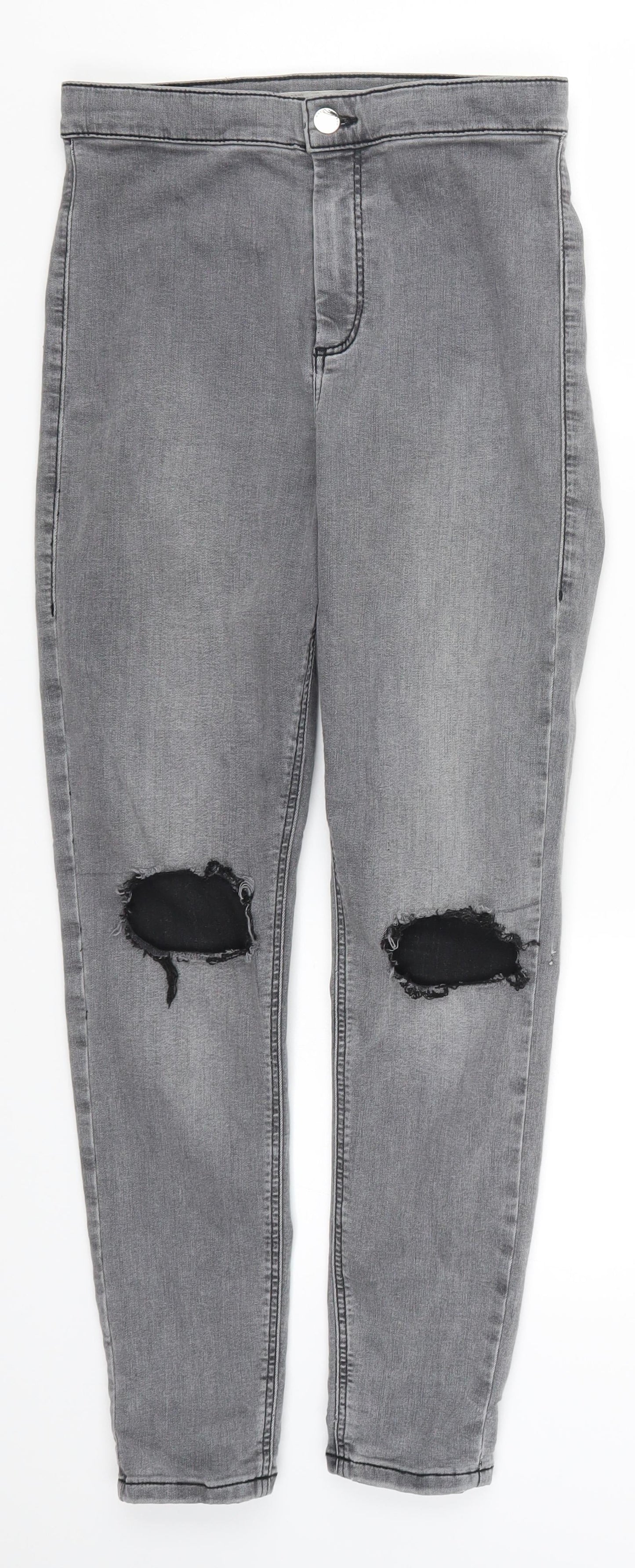 Topshop Womens Grey  Denim Skinny Jeans Size 30 in L25 in