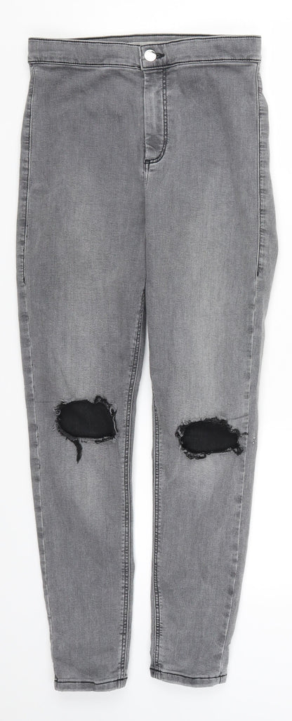 Topshop Womens Grey  Denim Skinny Jeans Size 30 in L25 in