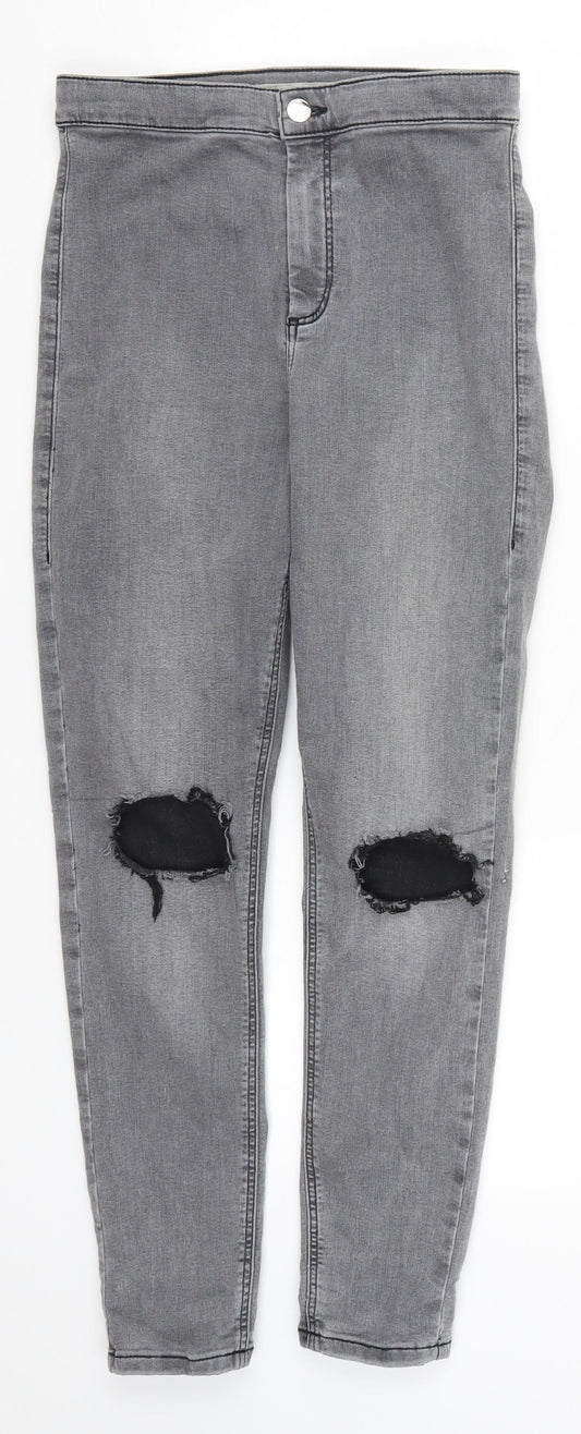 Topshop Womens Grey  Denim Skinny Jeans Size 30 in L25 in