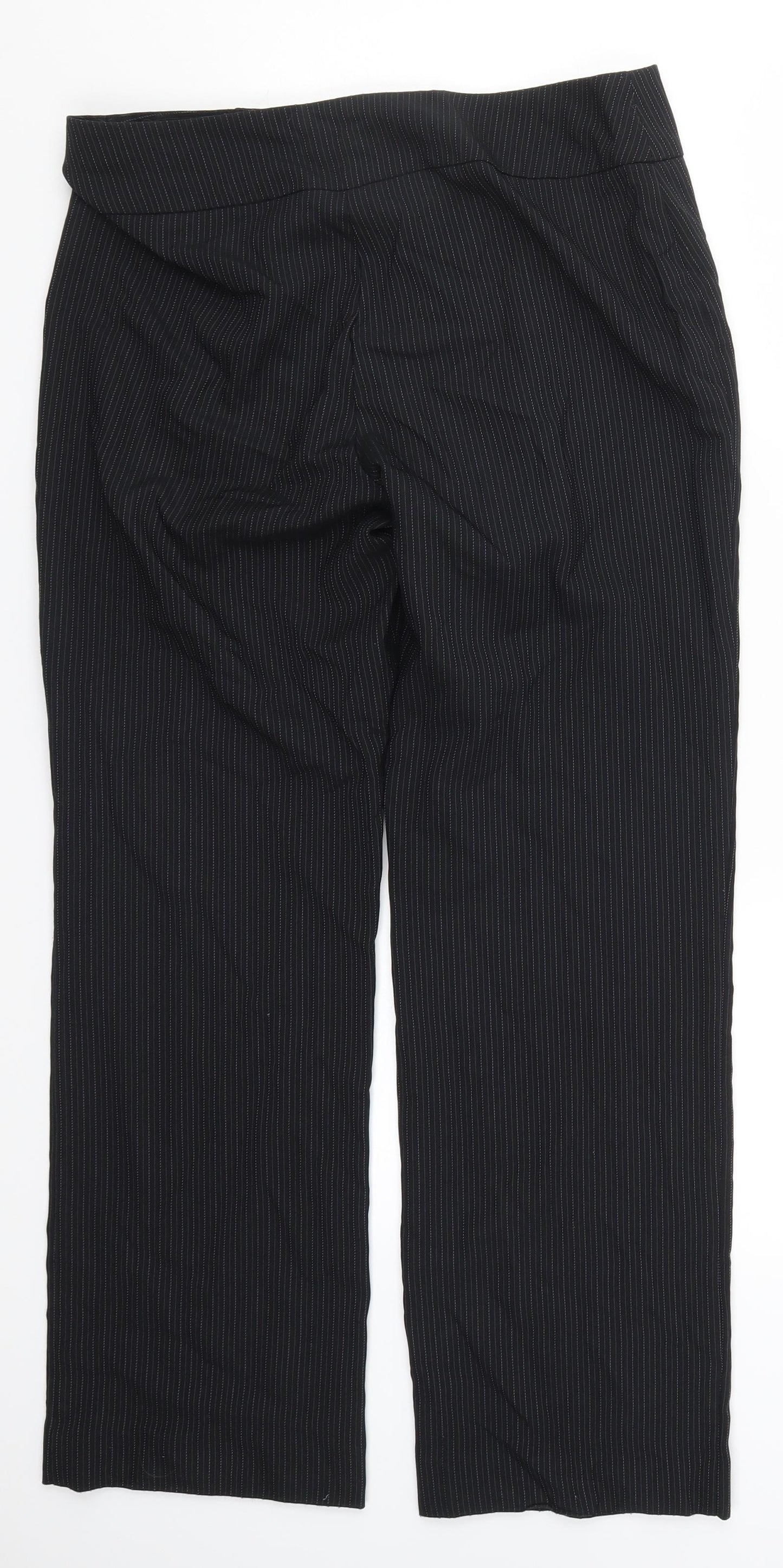 George Womens Black Striped  Trousers  Size 12 L28 in