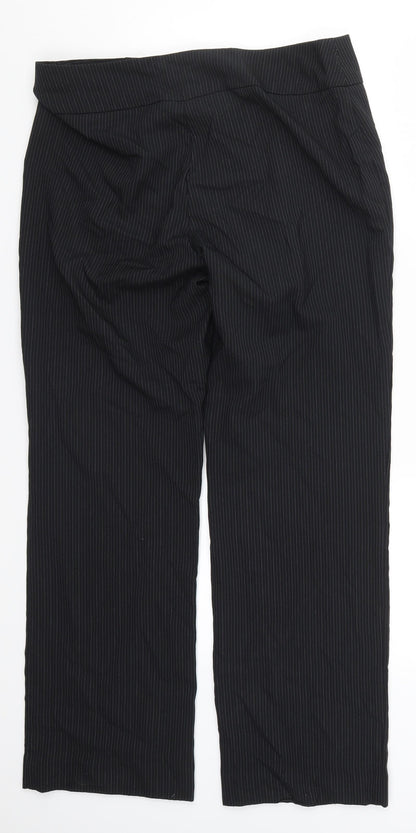 George Womens Black Striped  Trousers  Size 12 L28 in
