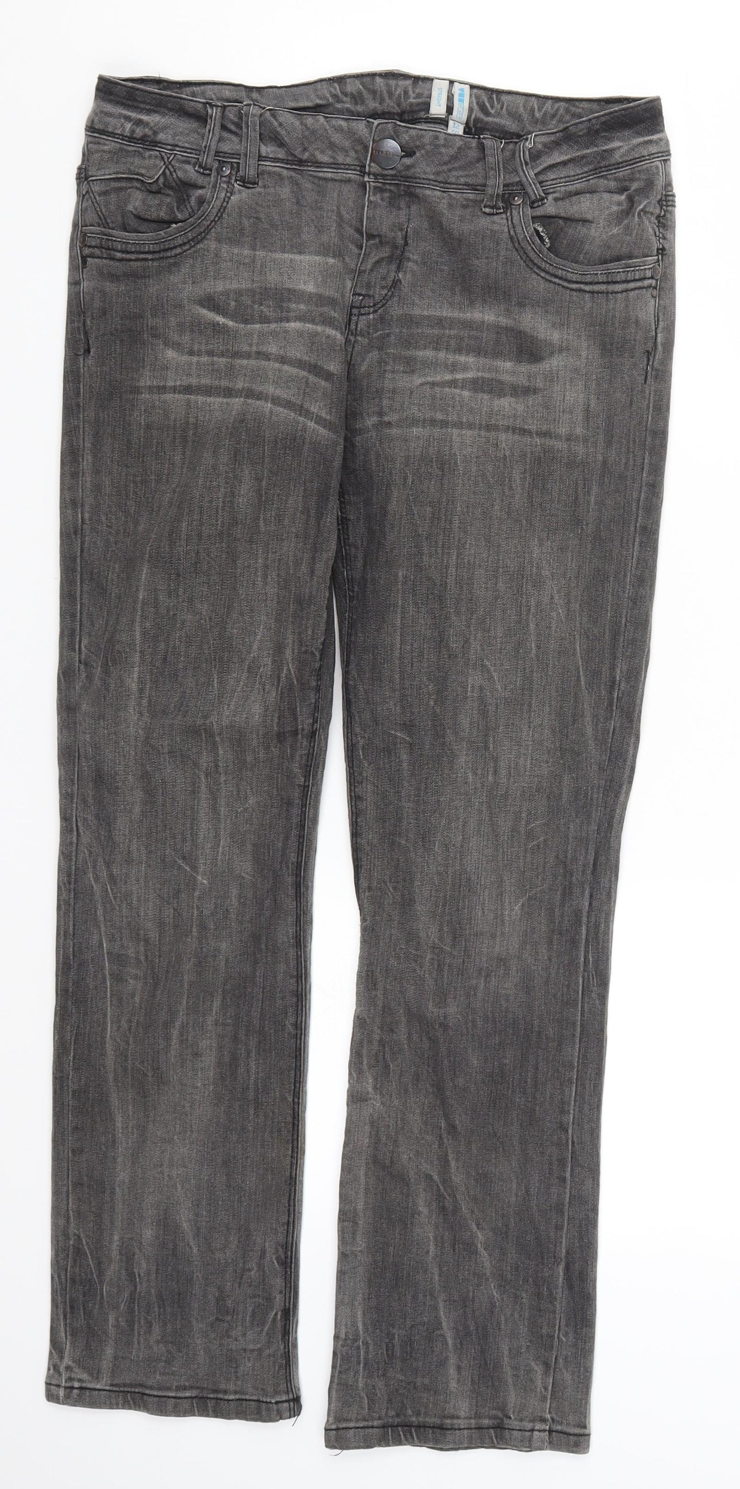 Womens UK Size 12 YESYES Regular Fit Straight Grey Jeans