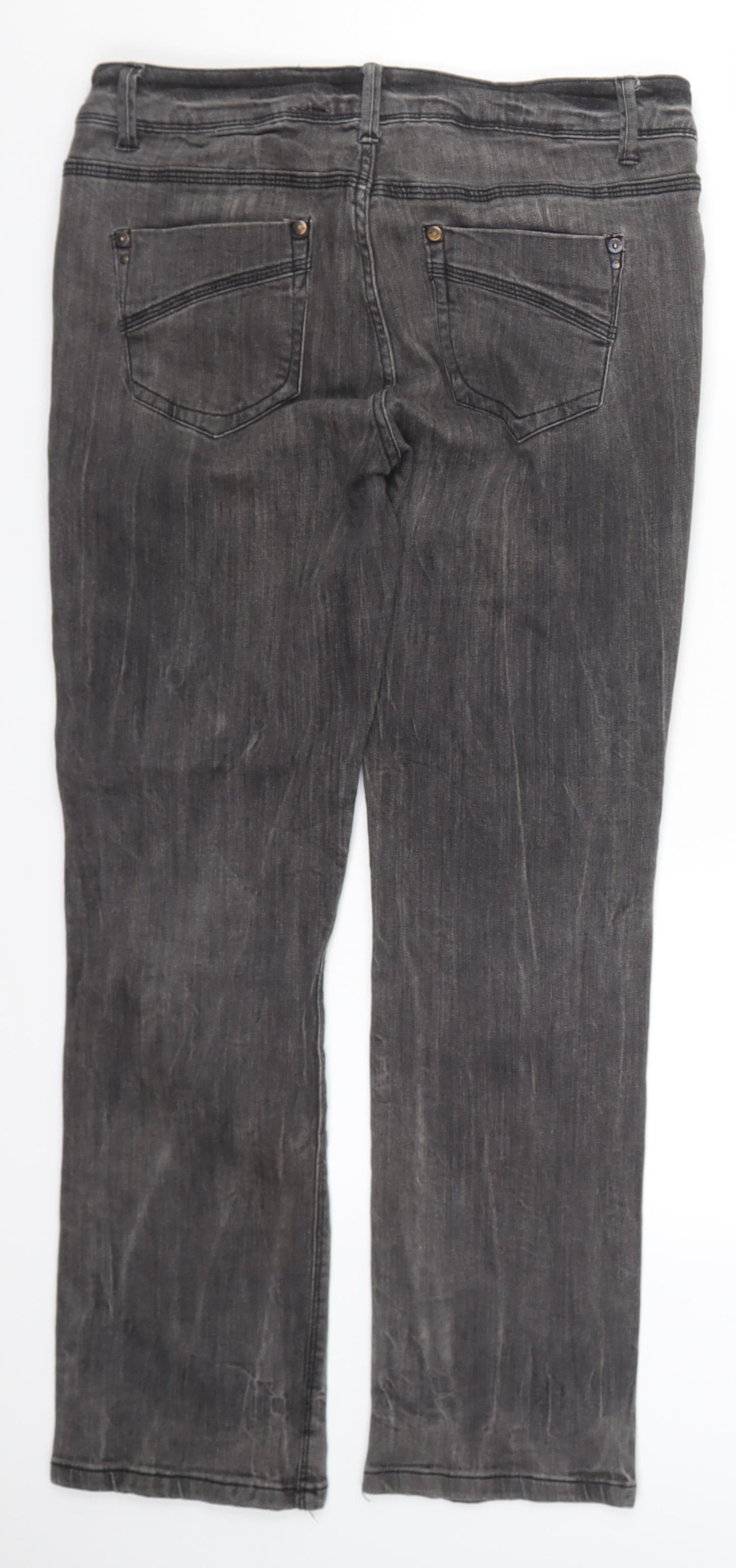 Womens UK Size 12 YESYES Regular Fit Straight Grey Jeans