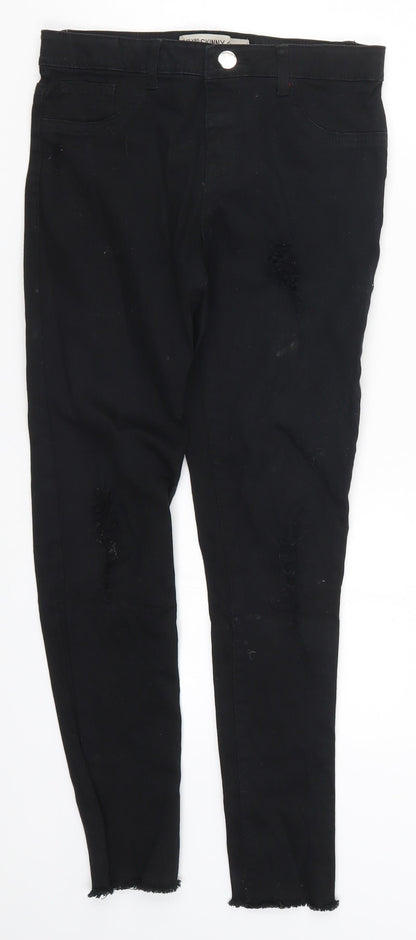 Denim Co Girls Black  Denim Skinny Jeans Size 11-12 Years - Distressed Look