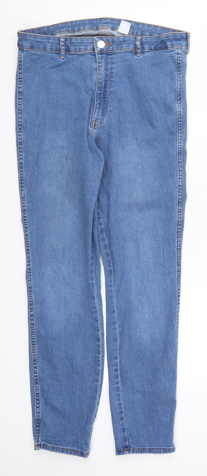 Womens UK Size 33 in H&M Regular Fit Skinny Blue Jeans