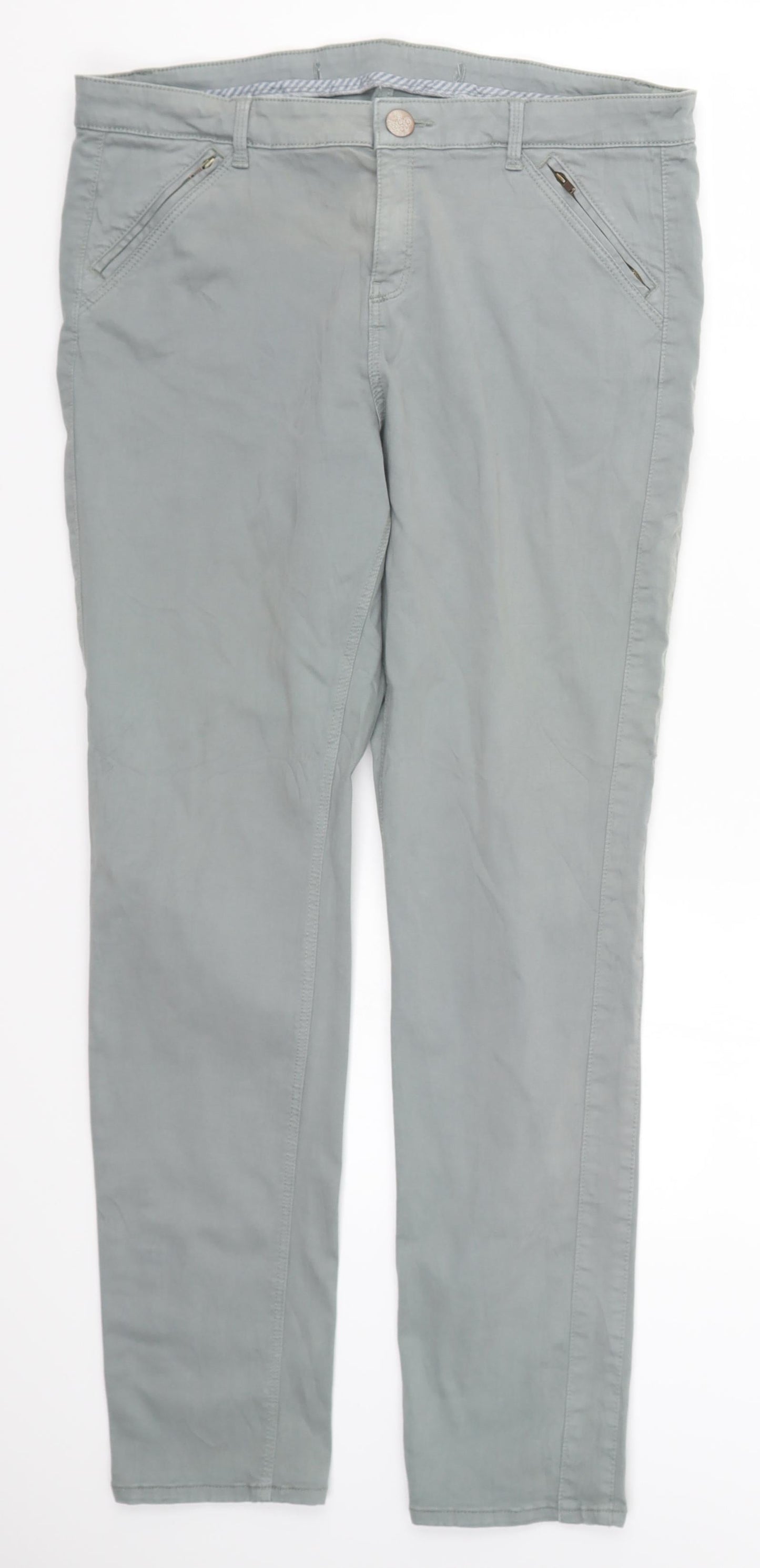 Womens UK Size 35 in Preworn Regular Fit Chino Grey Trousers