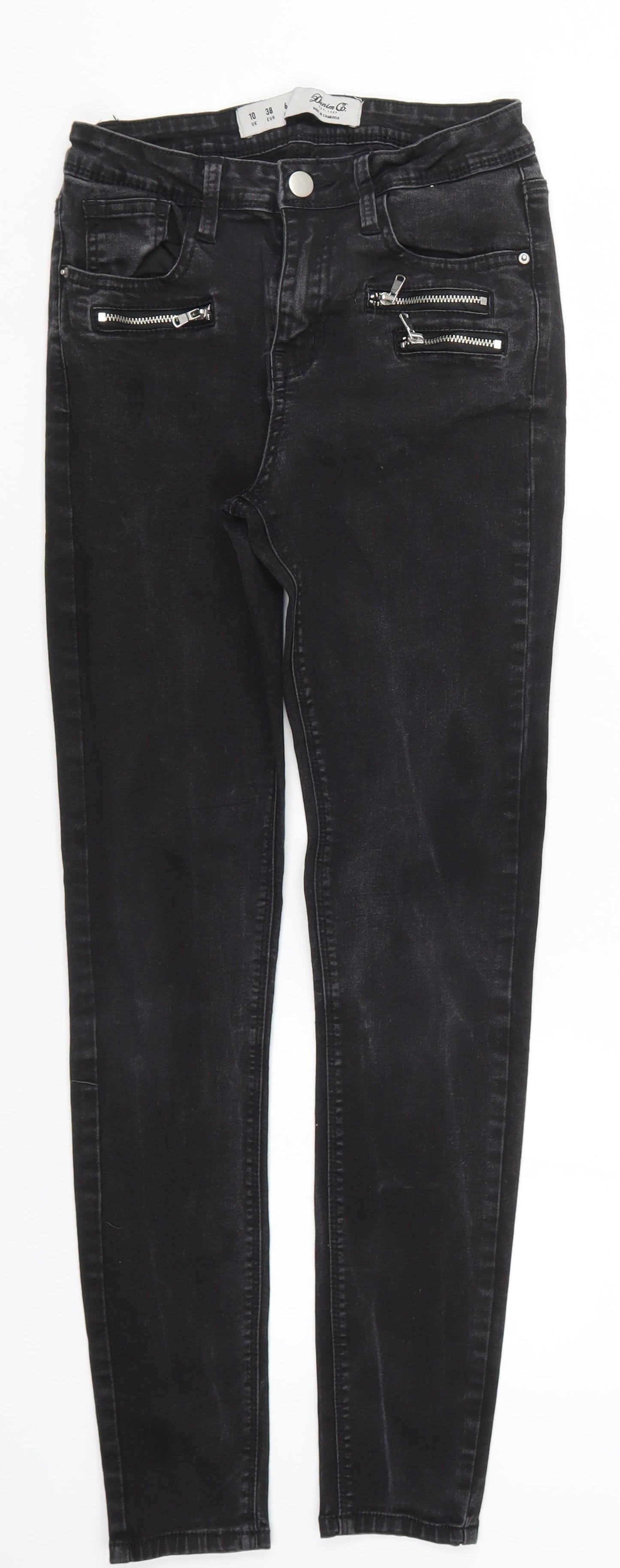 Denim Co Womens Black  Denim Skinny Jeans Size 10 L27 in