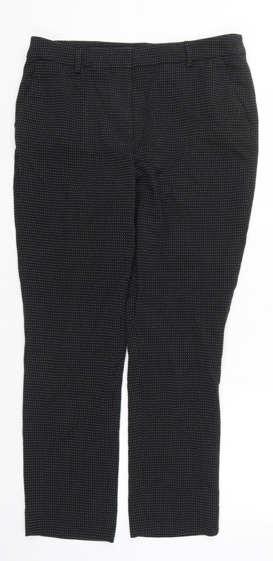 TU Womens Black Polka Dot  Trousers  Size 14 L27 in