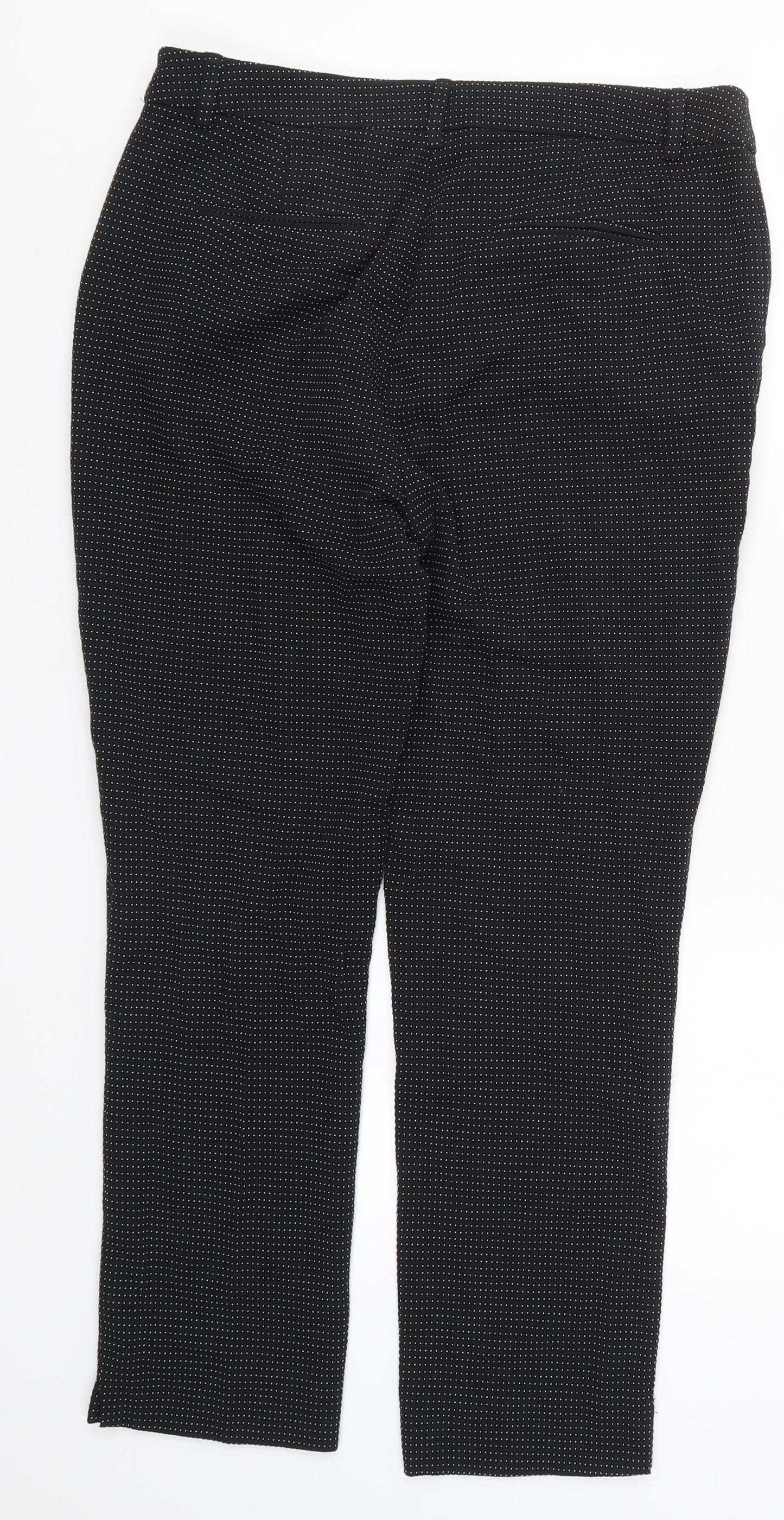 TU Womens Black Polka Dot  Trousers  Size 14 L27 in
