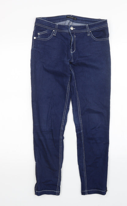 Womens UK Size 10 Stradivarius Regular Fit Straight Blue Jeans