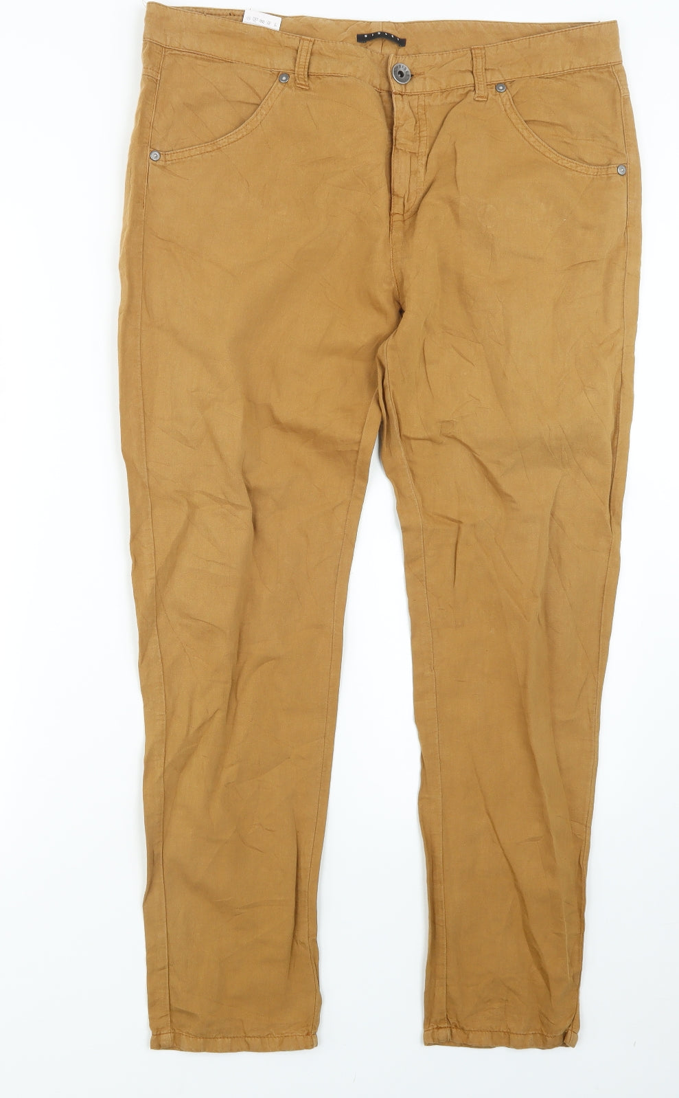 Womens UK Size 35 in Sisley Regular Fit  Brown Trousers