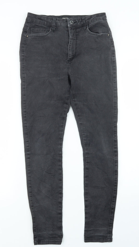 Only Womens Black  Denim Straight Jeans Size M L27 in