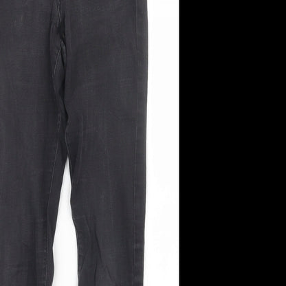 Denim Co. Womens Black  Denim Straight Jeans Size 12 L30 in