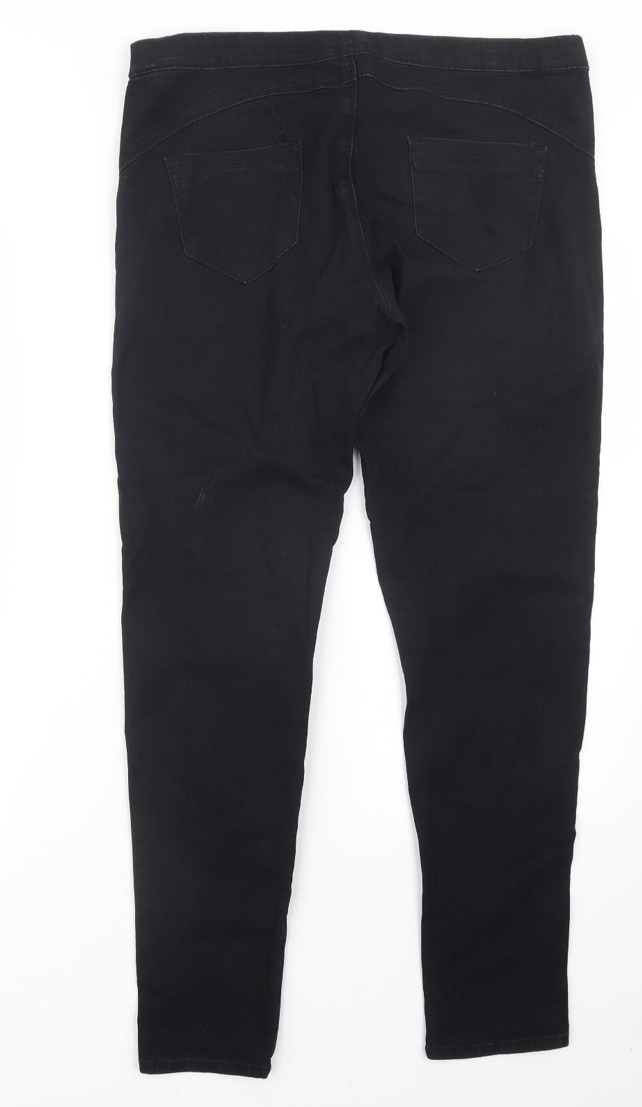 Denim Co. Womens Black  Denim Straight Jeans Size 14 L29.5 in