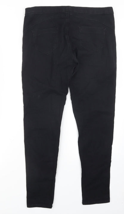 Denim Co. Womens Black  Denim Straight Jeans Size 14 L29.5 in