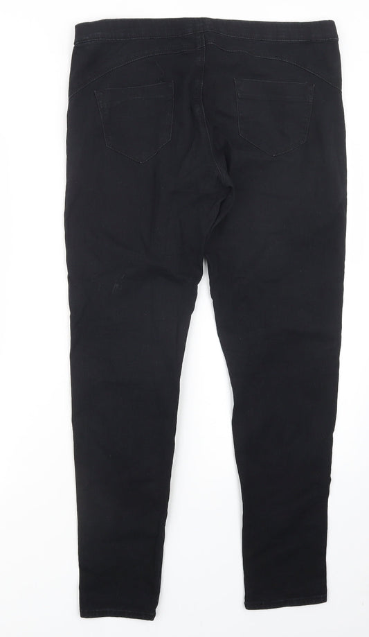 Denim Co. Womens Black  Denim Straight Jeans Size 14 L29.5 in