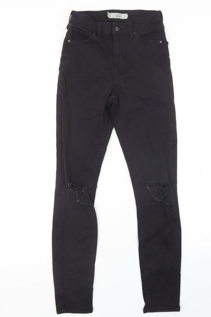 Topshop Womens Black  Denim Straight Jeans Size 23 in L27 in