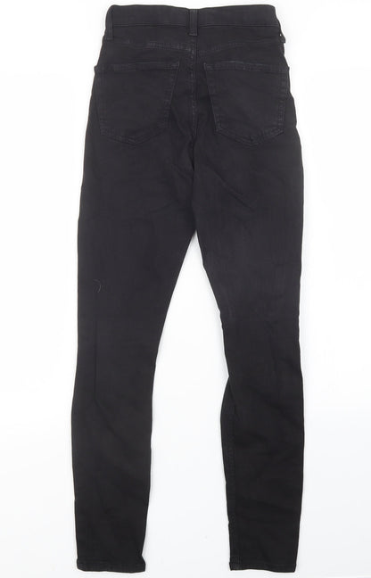 Topshop Womens Black  Denim Straight Jeans Size 23 in L27 in