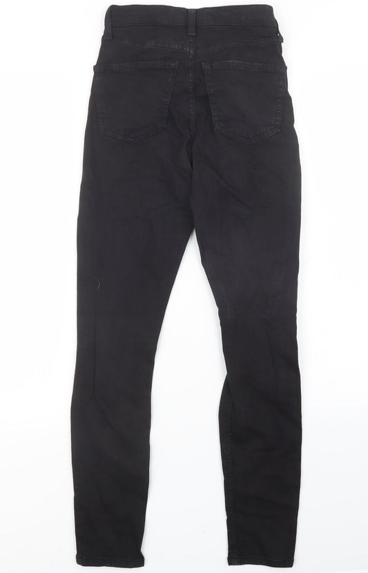 Topshop Womens Black  Denim Straight Jeans Size 23 in L27 in