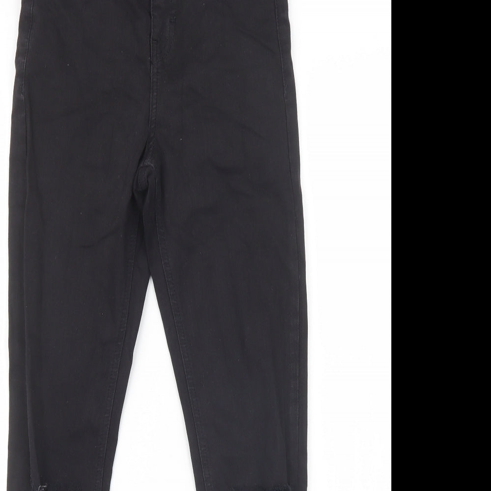 Topshop Womens Black  Denim Straight Jeans Size 23 in L27 in