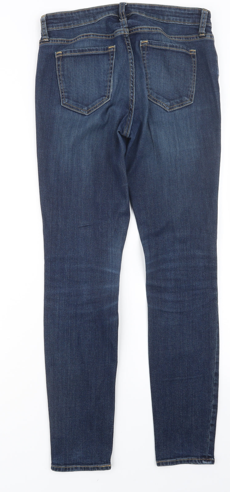Womens UK Size 8 Preworn Regular Fit Straight Blue Jeans