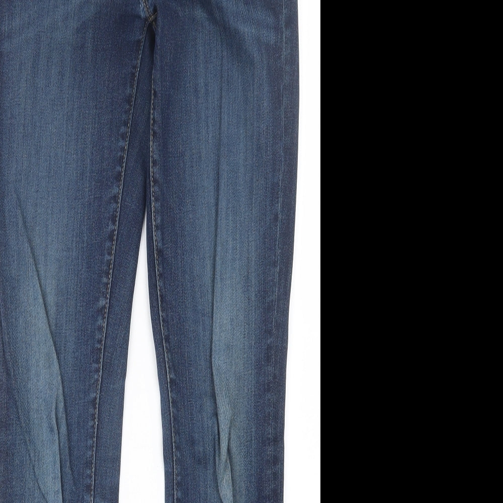 Womens UK Size 8 Preworn Regular Fit Straight Blue Jeans
