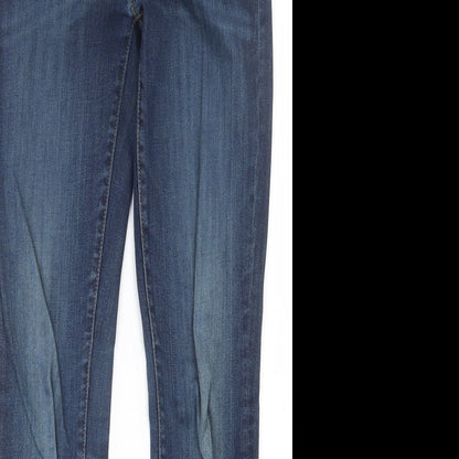 Womens UK Size 8 Preworn Regular Fit Straight Blue Jeans