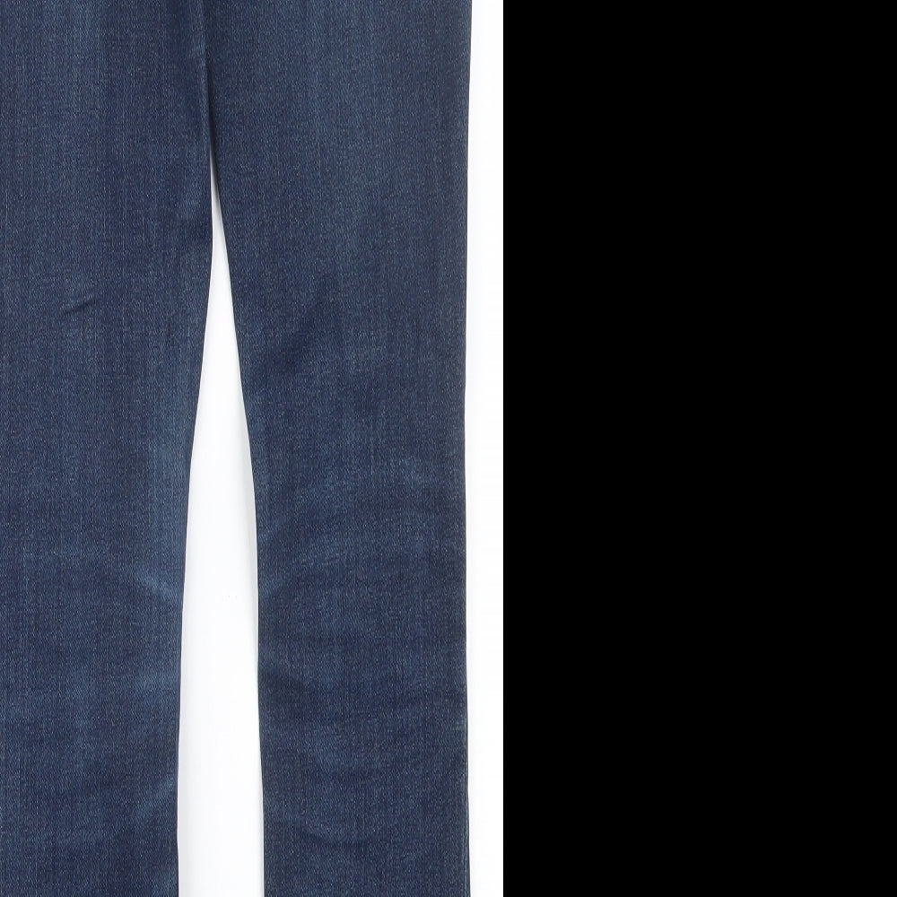 Womens UK Size 8 Preworn Regular Fit Straight Blue Jeans