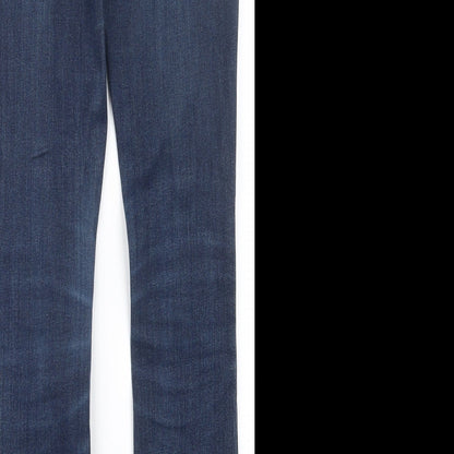 Womens UK Size 8 Preworn Regular Fit Straight Blue Jeans