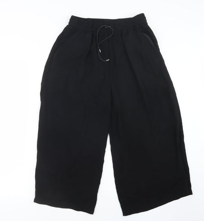 Womens UK Size M Light Before Dark Regular Fit Cropped Black Trousers