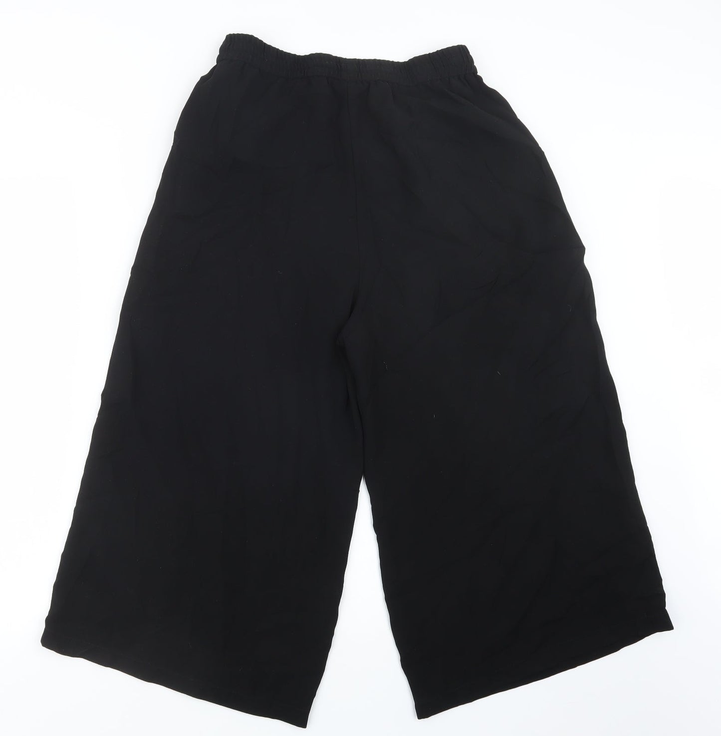 Womens UK Size M Light Before Dark Regular Fit Cropped Black Trousers