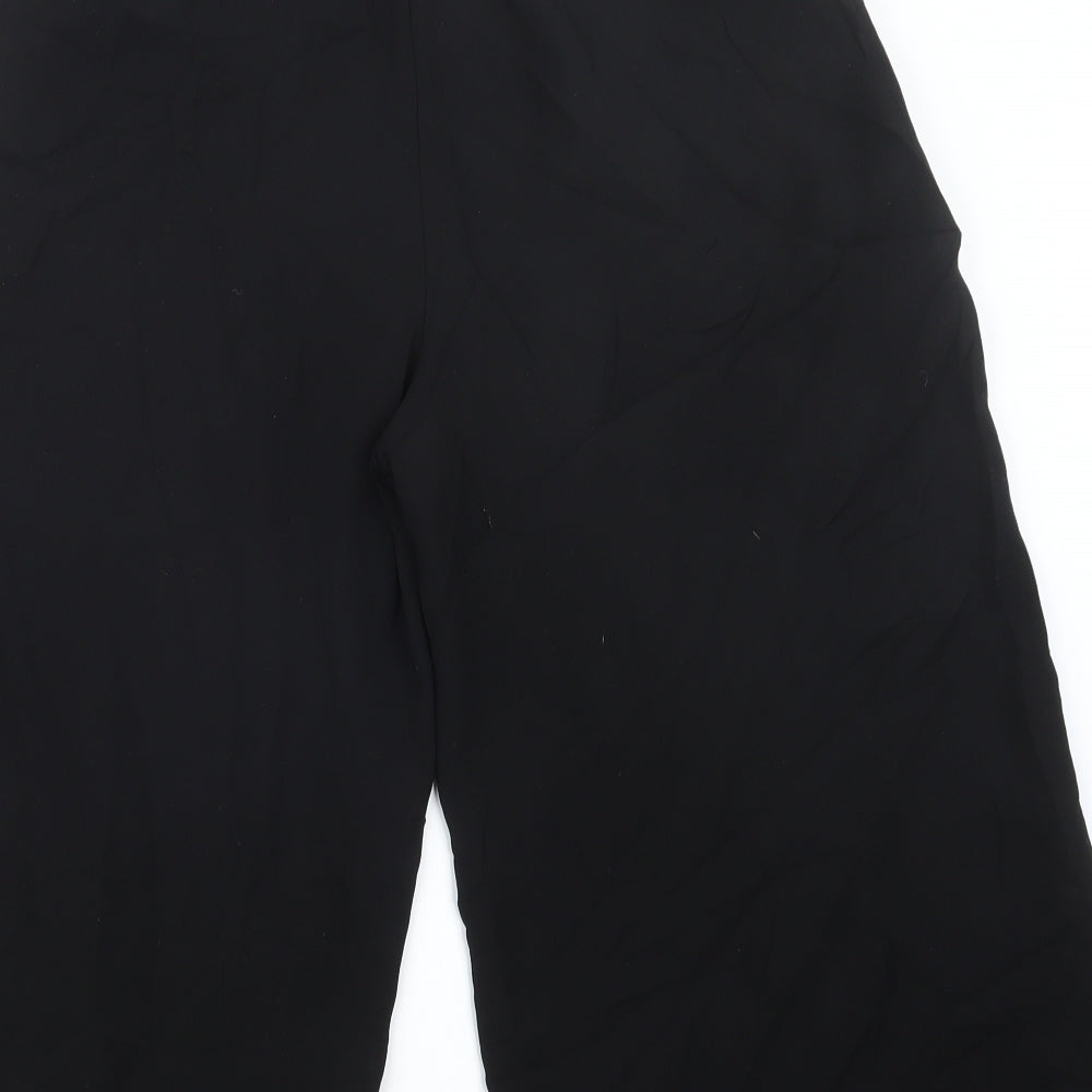 Womens UK Size M Light Before Dark Regular Fit Cropped Black Trousers
