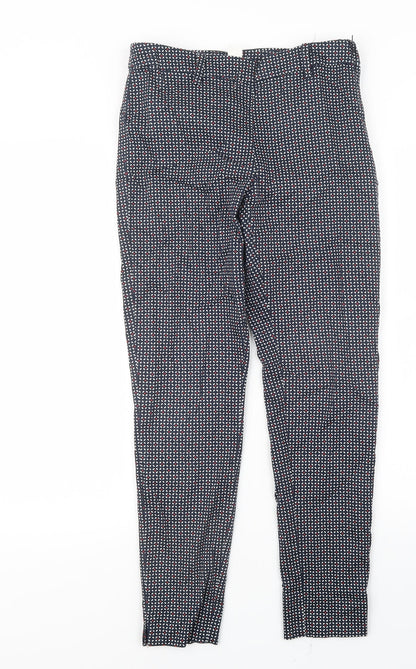 H&M Womens Blue Geometric  Trousers  Size 6 L27 in