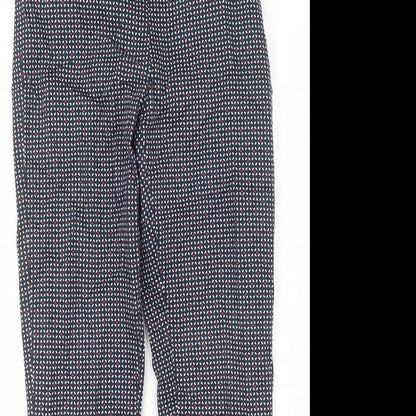 H&M Womens Blue Geometric  Trousers  Size 6 L27 in