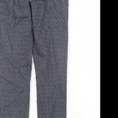 H&M Womens Blue Geometric  Trousers  Size 6 L27 in