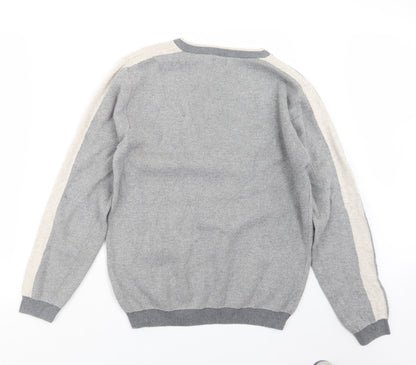 Matalan Mens Grey  Knit Pullover Jumper Size M