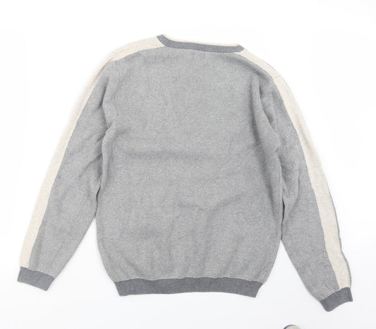 Matalan Mens Grey  Knit Pullover Jumper Size M