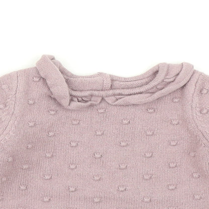 George Girls Pink Polka Dot Knit Pullover Jumper Size 3-6 Months