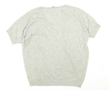 Emma Brendon Womens Grey  Knit Basic T-Shirt Size M